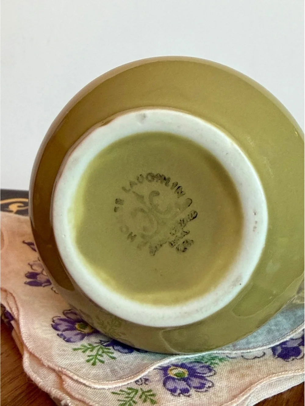 Vintage Homer Laughlin HLC Avocado Green Creamer Restaurant Ware Pitcher